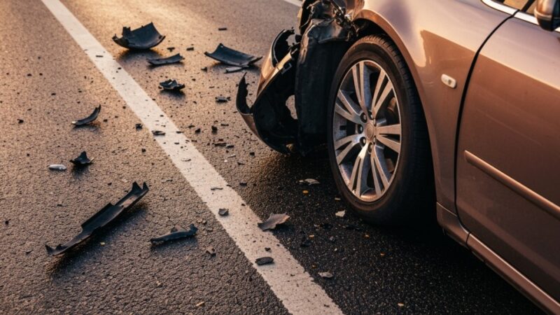 OSP Dąbrowa Górnicza na miejscu zdarzenia drogowego – brak poszkodowanych