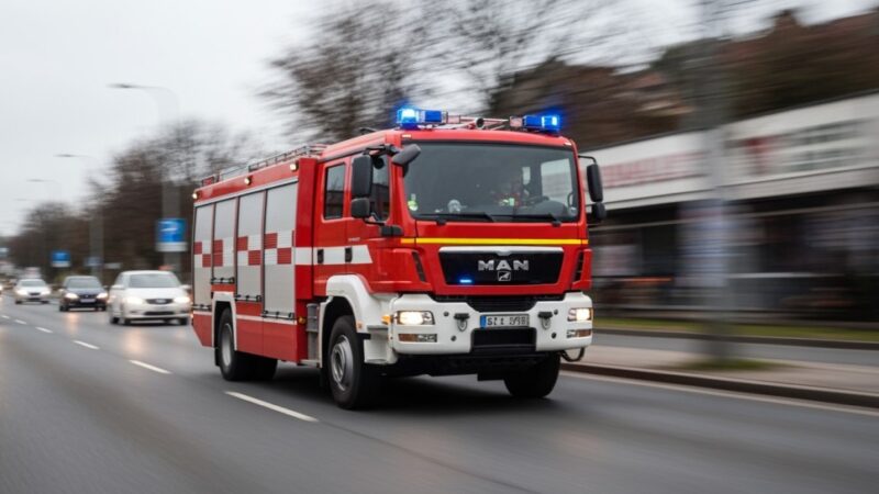 Pożar w Dąbrowie Górniczej: strażacy walczą z ogniem w wielorodzinnym budynku