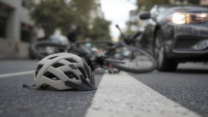 Kierowca nie ustąpił pierwszeństwa rowerzystce na przejeździe w Żorach